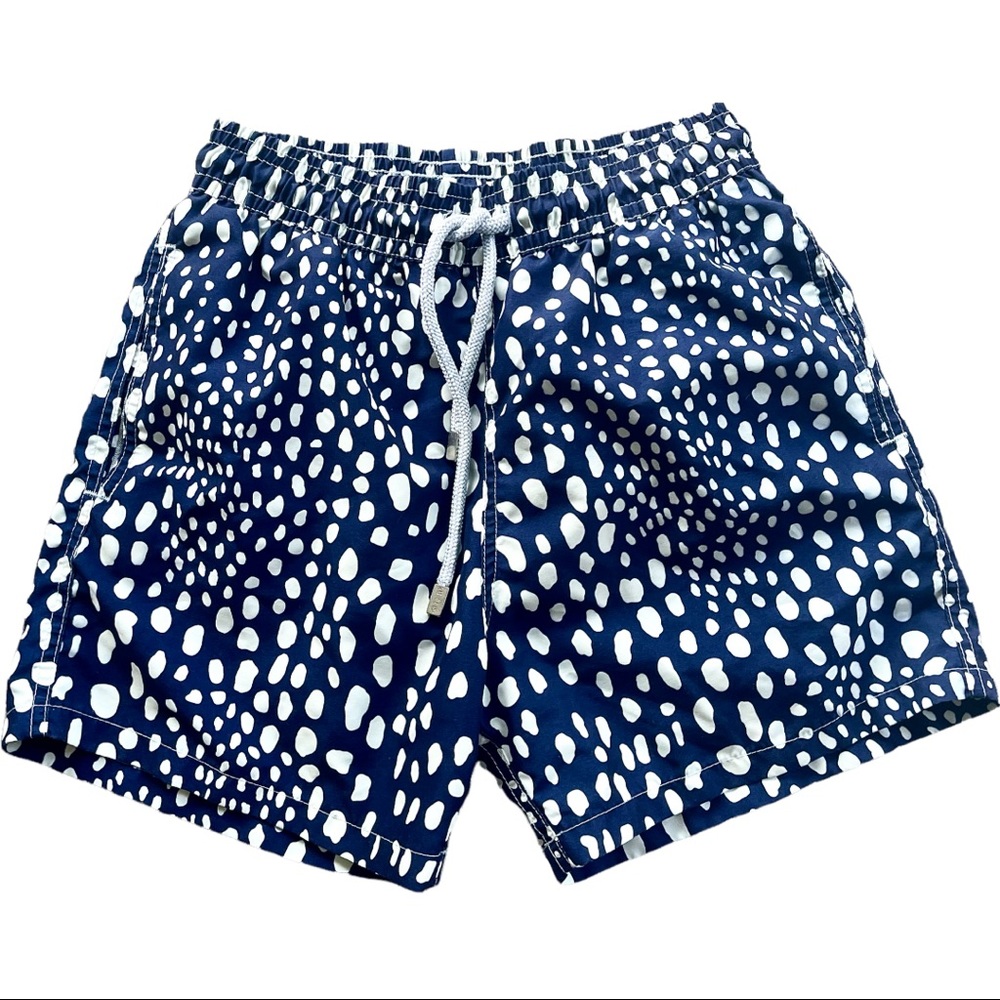 Mar de Lua Men's Dotted Navy Blue Swim Trunk Size Small